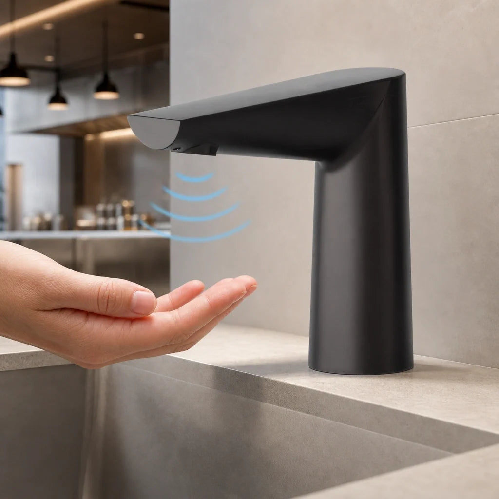 T&S Brass ECW-3162-MB Touchless Electronic Sensor Medical Faucet, Single-Hole Deck Mount, Matte Black, VR Hidden Spray, 0.5 GPM