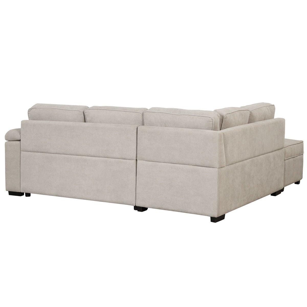 Sleeper Sofa Bed Sectional with Storage Ottoman - Gray, Beige, Green, Black