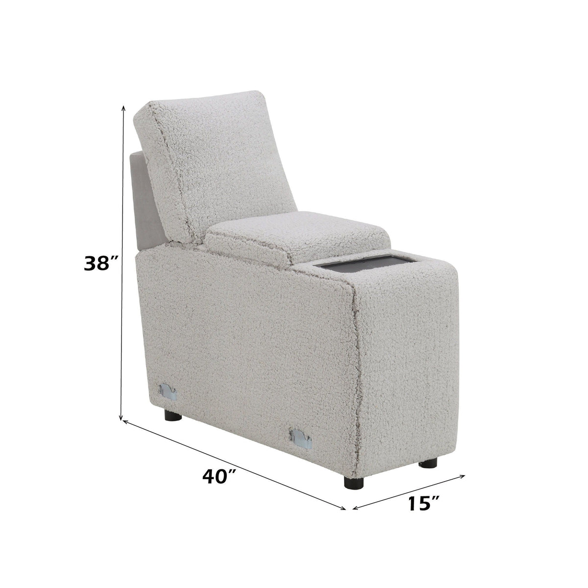 Modular Power Recliner Sectional with Cup Holders and Wireless Charging - Gray