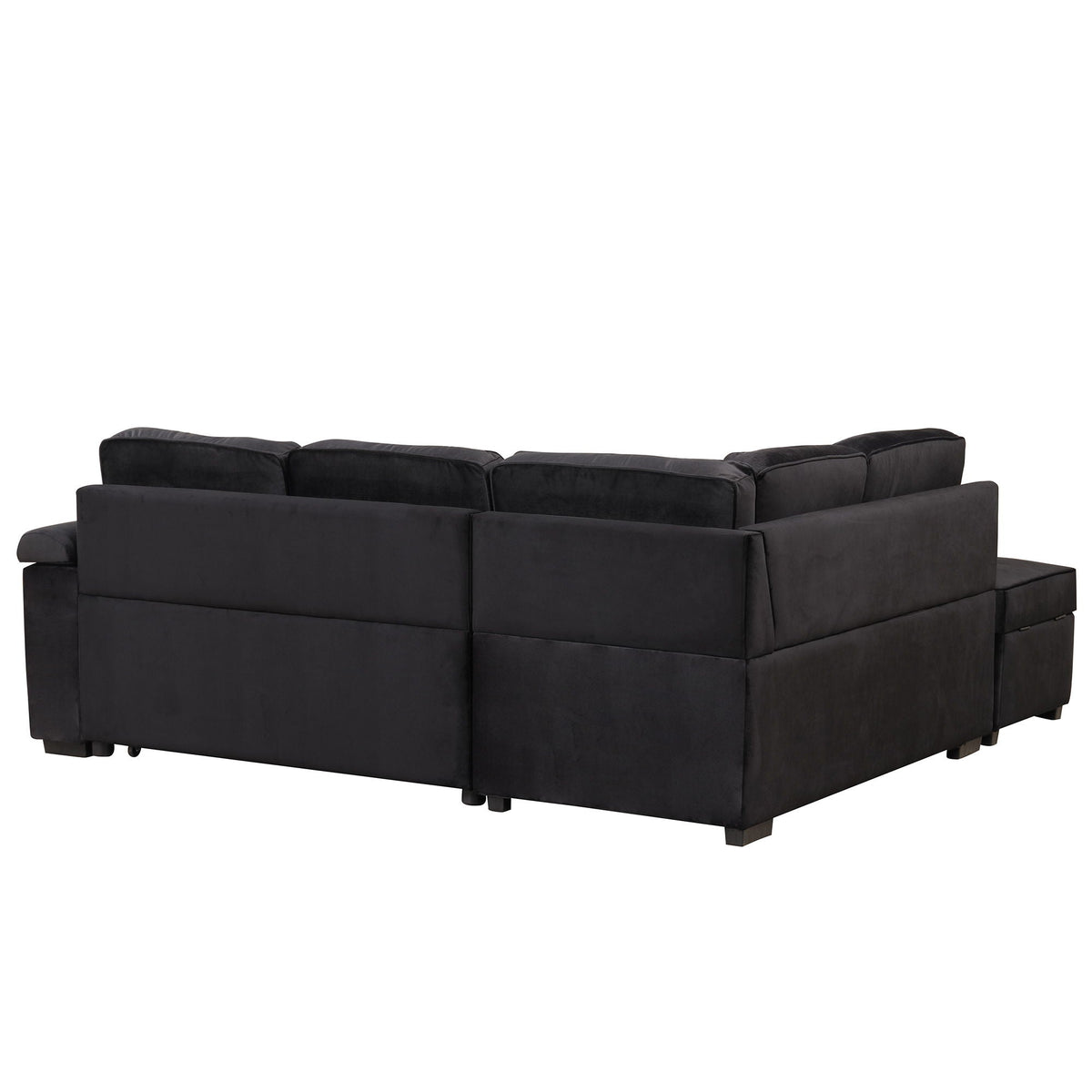 Sleeper Sofa Bed Sectional with Storage Ottoman - Gray, Beige, Green, Black