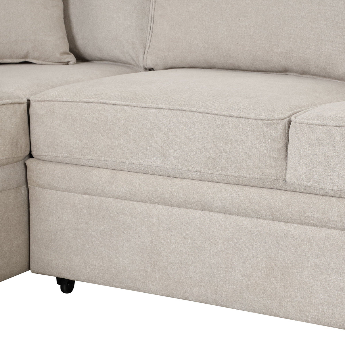 Sleeper Sofa Bed Sectional with Storage Ottoman - Gray, Beige, Green, Black