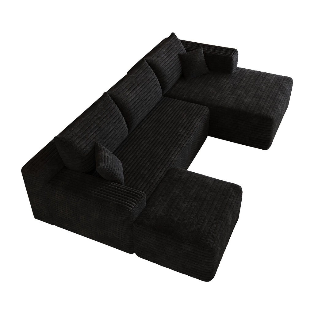 103" Cloud Sectional Sofa,Modern Minimalist Upholstered Couches, Comfort L Shaped Sofa for Living Room,Deep Seat Corner Couch,No Assembly Required
