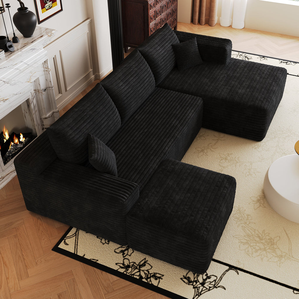 103" Cloud Sectional Sofa,Modern Minimalist Upholstered Couches, Comfort L Shaped Sofa for Living Room,Deep Seat Corner Couch,No Assembly Required
