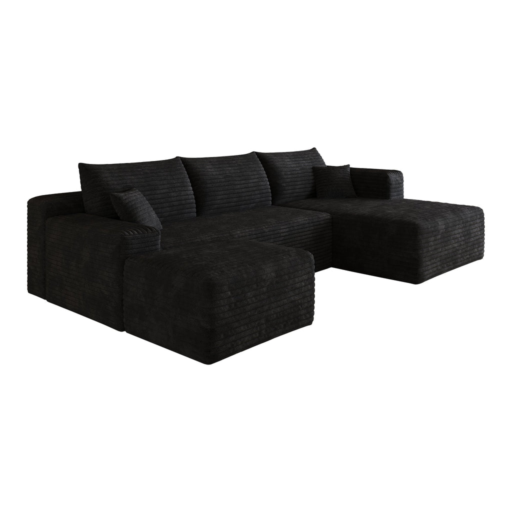 103" Cloud Sectional Sofa,Modern Minimalist Upholstered Couches, Comfort L Shaped Sofa for Living Room,Deep Seat Corner Couch,No Assembly Required