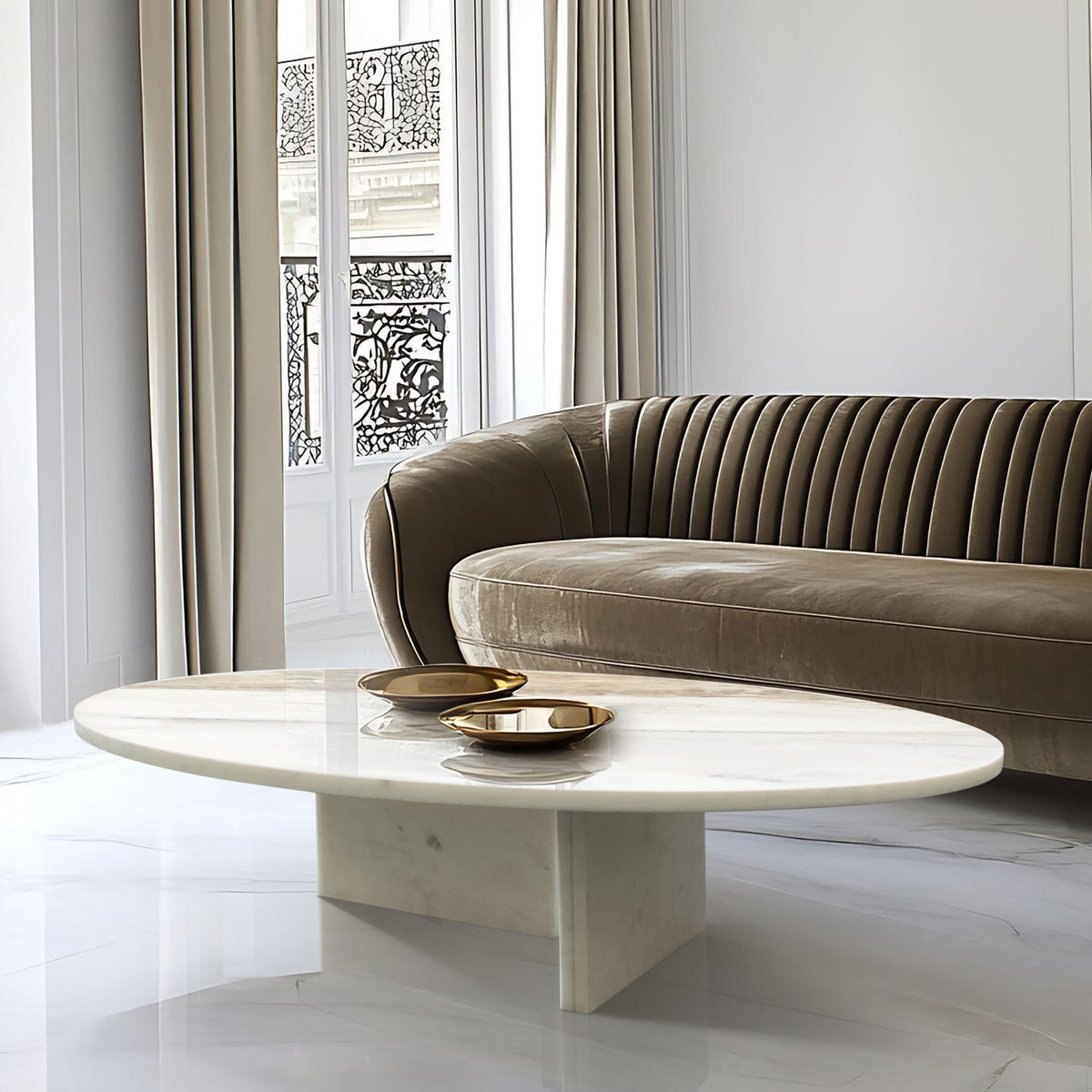 Luxury Coffee Table with Unique Veining - Natural Stone Design