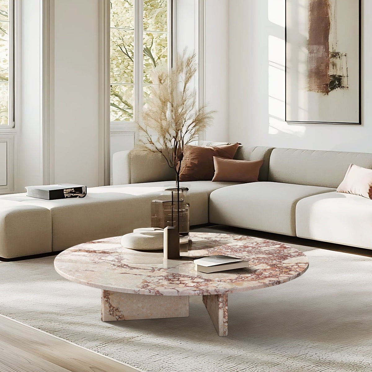 Luxury Coffee Table with Unique Veining - Natural Stone Design