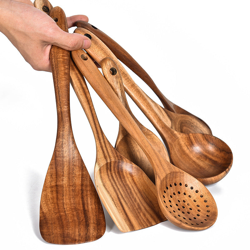 Teak Wood Cooking Utensil Set Kitchen Tools