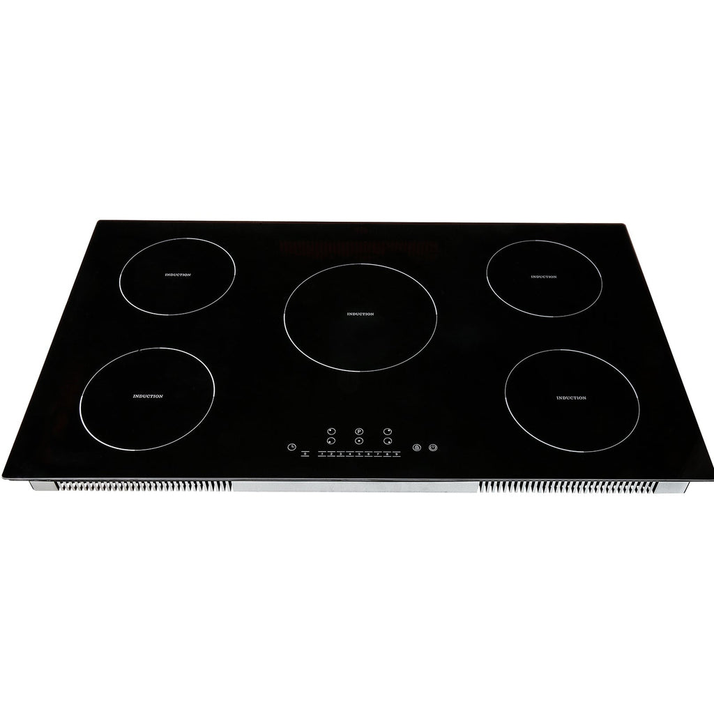 Electric Cooktop, 5 Burners, 36'' Induction Stove Top, Built-in Magnetic Cooktop 9200W, 9 Heating Level Multifunctional Burner, LED Touch Screen w/ Child Lock & Over-Temperature Protection