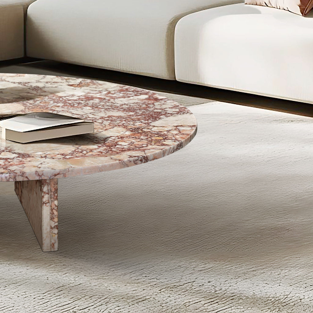 Luxury Coffee Table with Unique Veining - Natural Stone Design