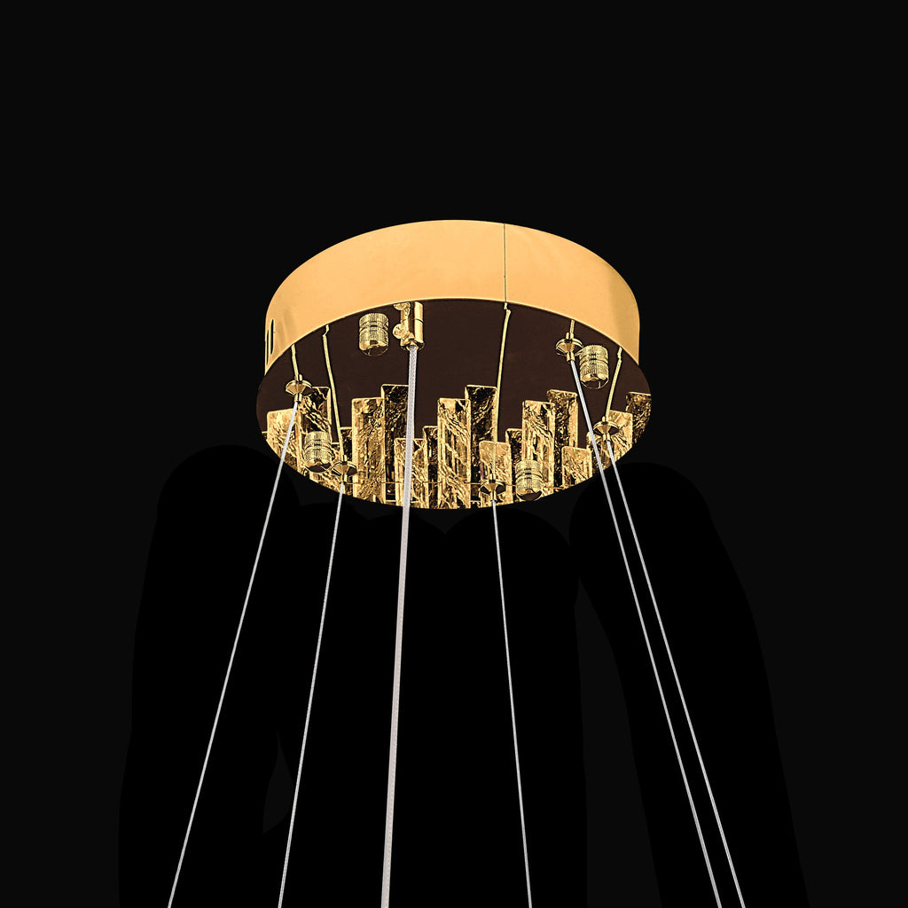 Modern Crystal LED Gold Round chandelier