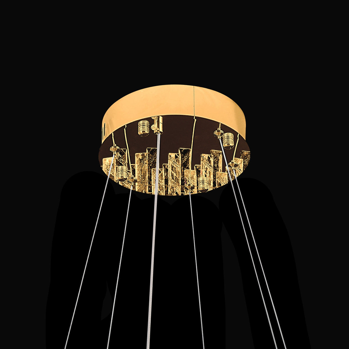 Modern Crystal LED Gold Round chandelier