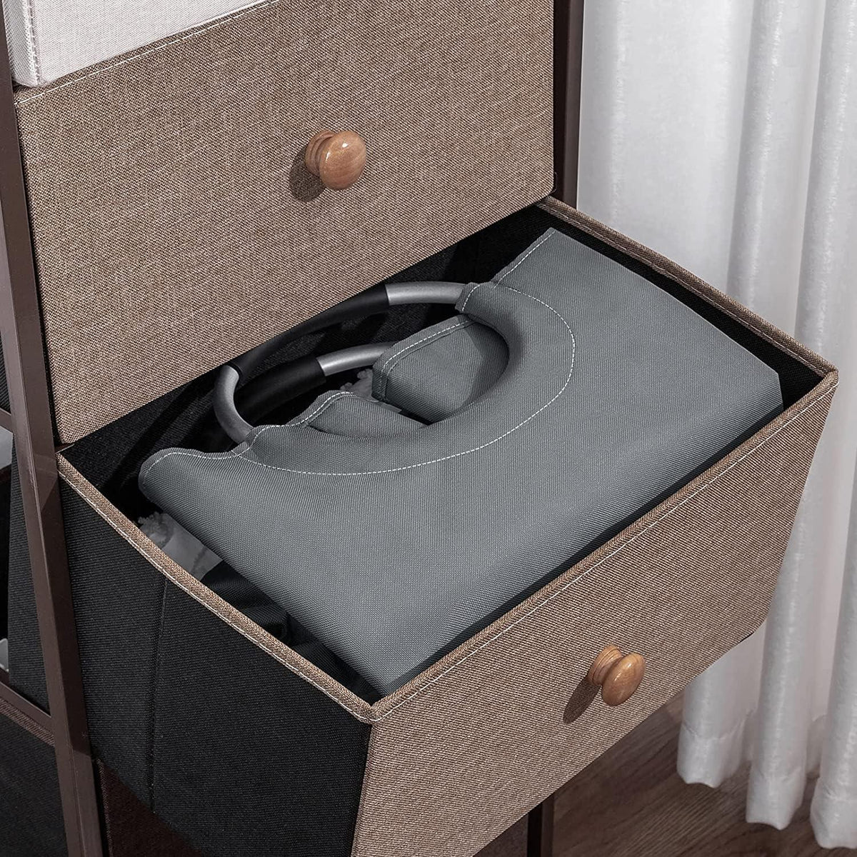 82L Large Laundry Basket Collapsible Grey Silver Fabric Hamper Foldable Laundry Bag With Handles Waterproof Washing Clothes Bin Bag Dirty Cloth Storage