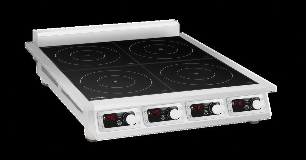Eurodib CCI4351PH Commercial 4-Zone Induction Cooktop, Countertop, 3,500W Zones, 240V, Stainless Steel