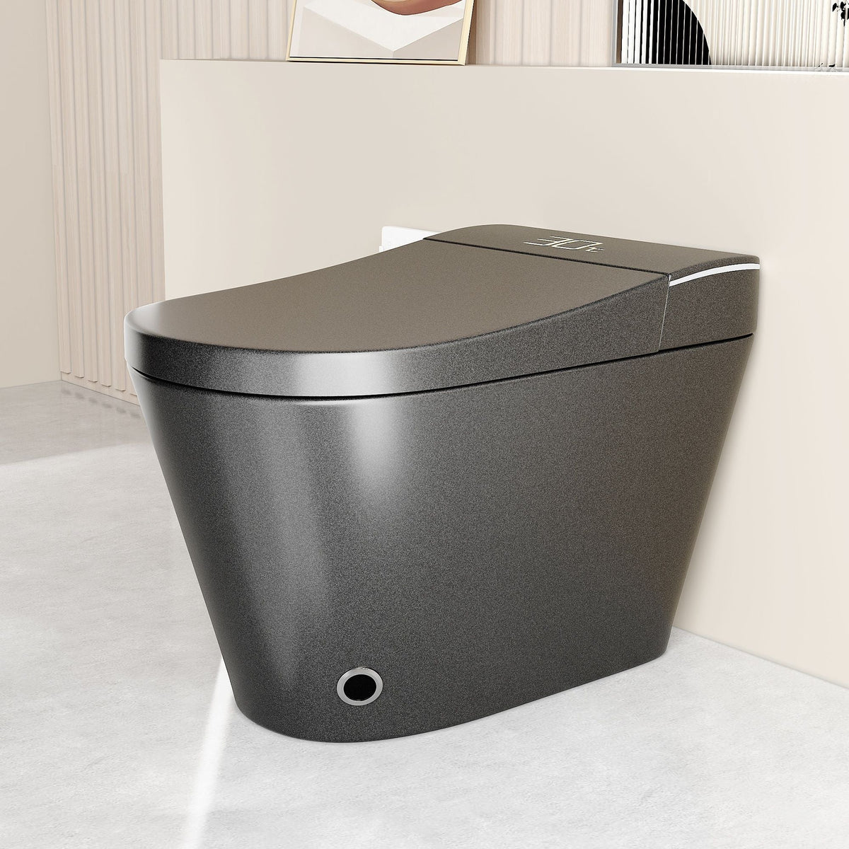 Smart Bidet Toilet with Heated Seat & Auto Open - White, Black, or Dark Gray