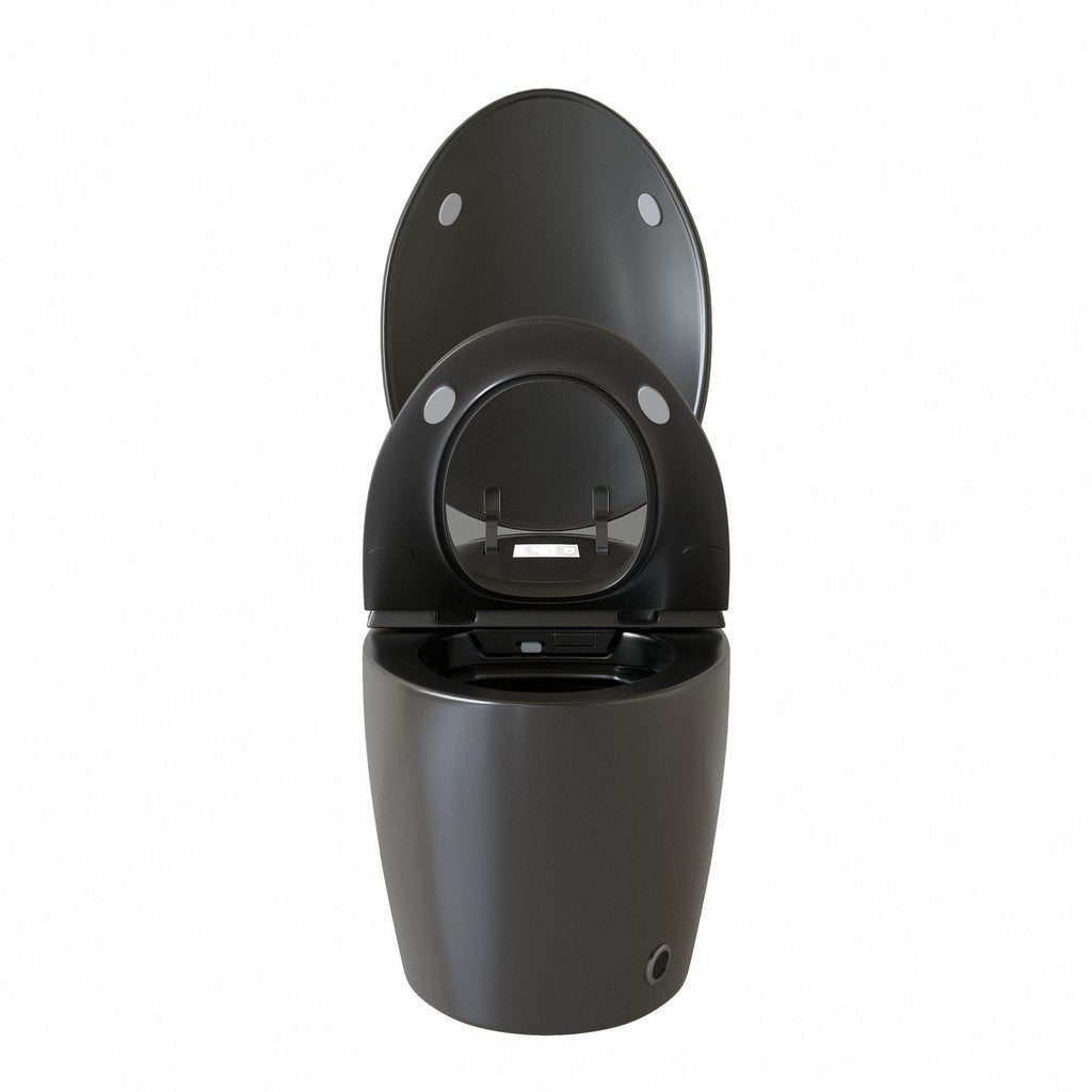 Smart Toilet with Built-In Bidet and Auto Open/Close Seat - White, Dark Gray, Black