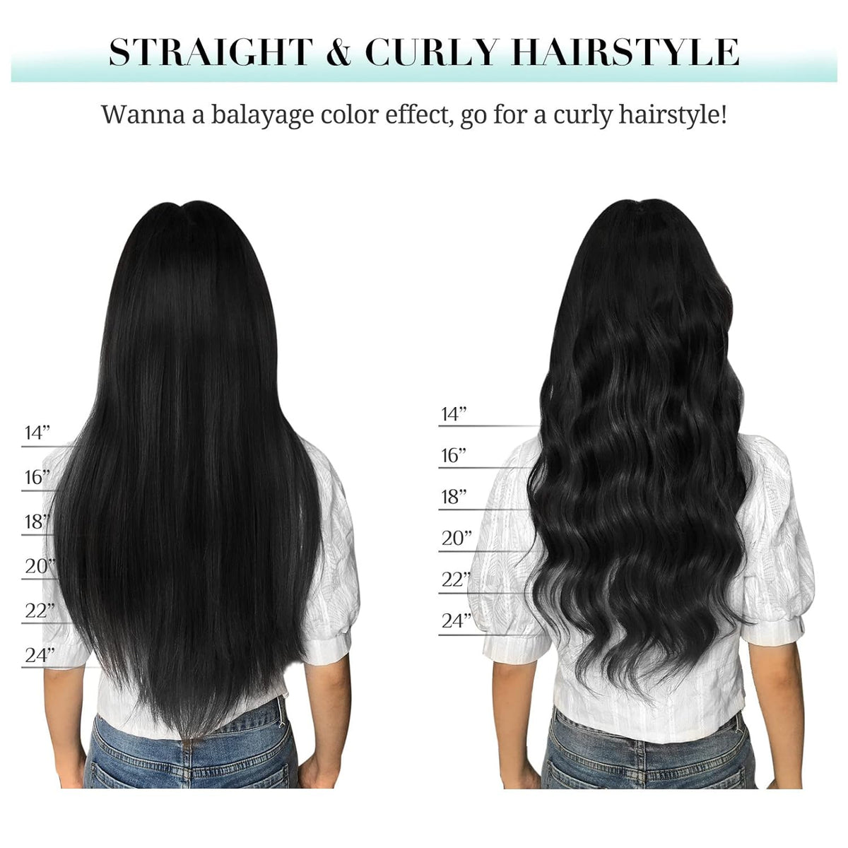 VIP ClipeX Clip-In Hair Extensions 100% Human Hair, Silky Straight 18 Inch (140g) Full Head Set