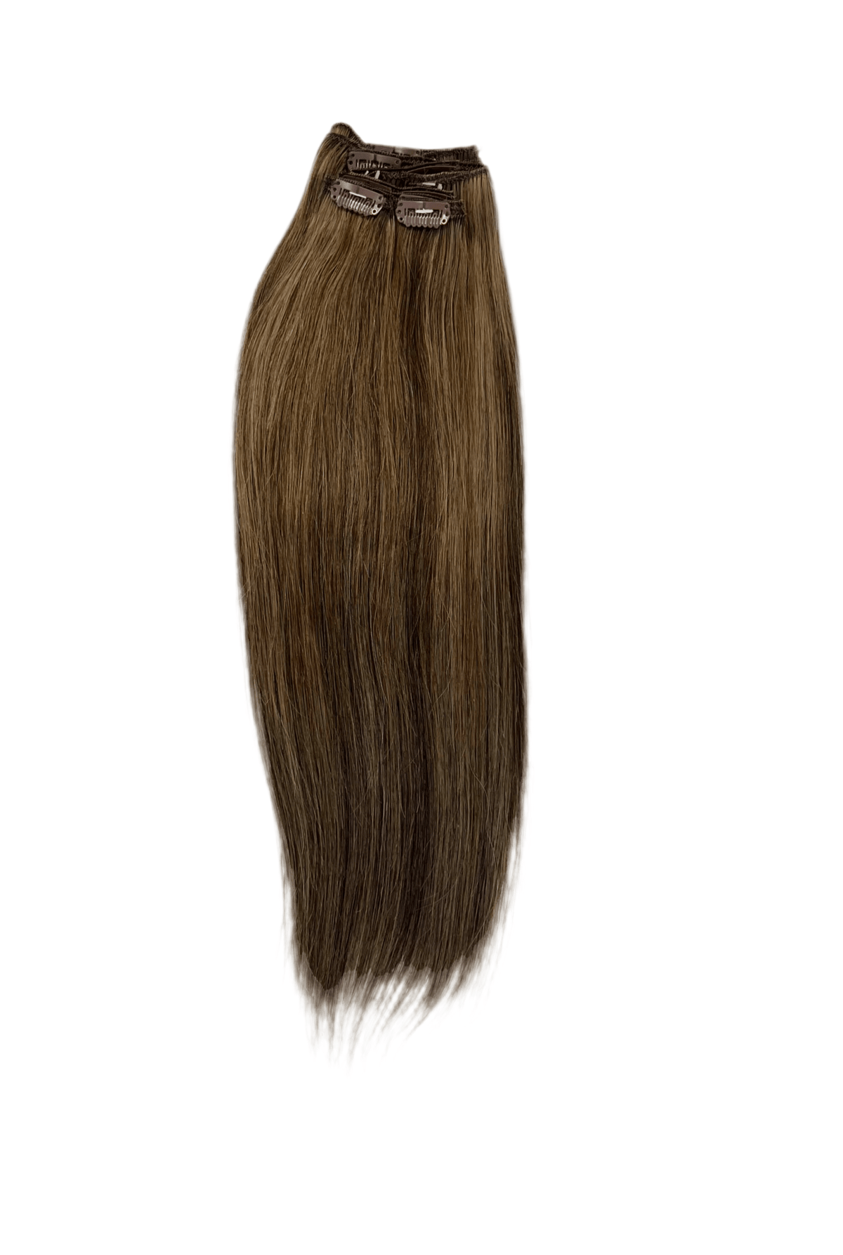 VIP ClipeX Clip-In Hair Extensions 100% Human Hair, Silky Straight 18 Inch (140g) Full Head Set