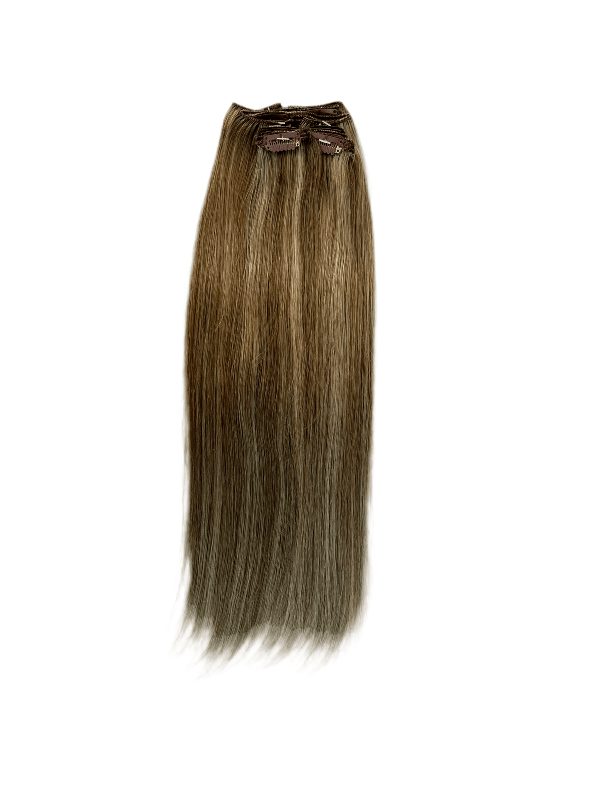 VIP ClipeX Clip-In Hair Extensions 100% Human Hair, Silky Straight 18 Inch (140g) Full Head Set
