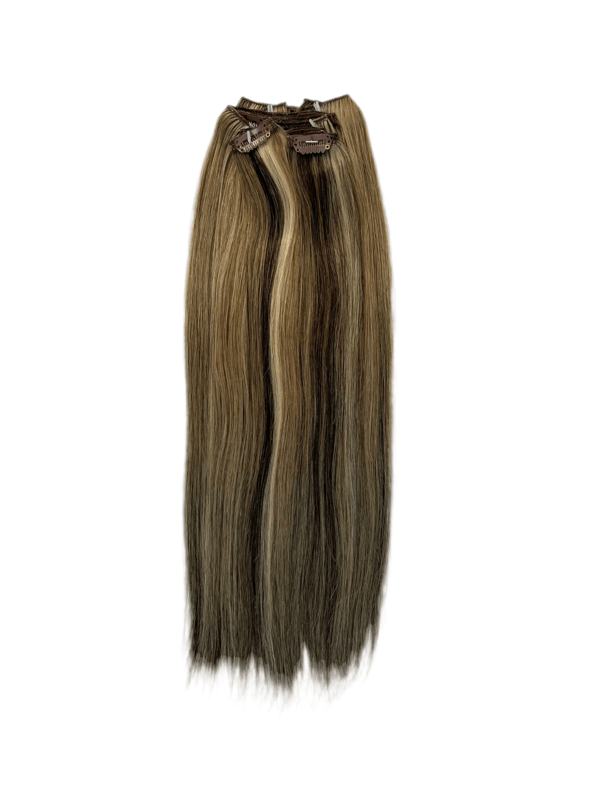 VIP ClipeX Clip-In Hair Extensions 100% Human Hair, Silky Straight 18 Inch (140g) Full Head Set