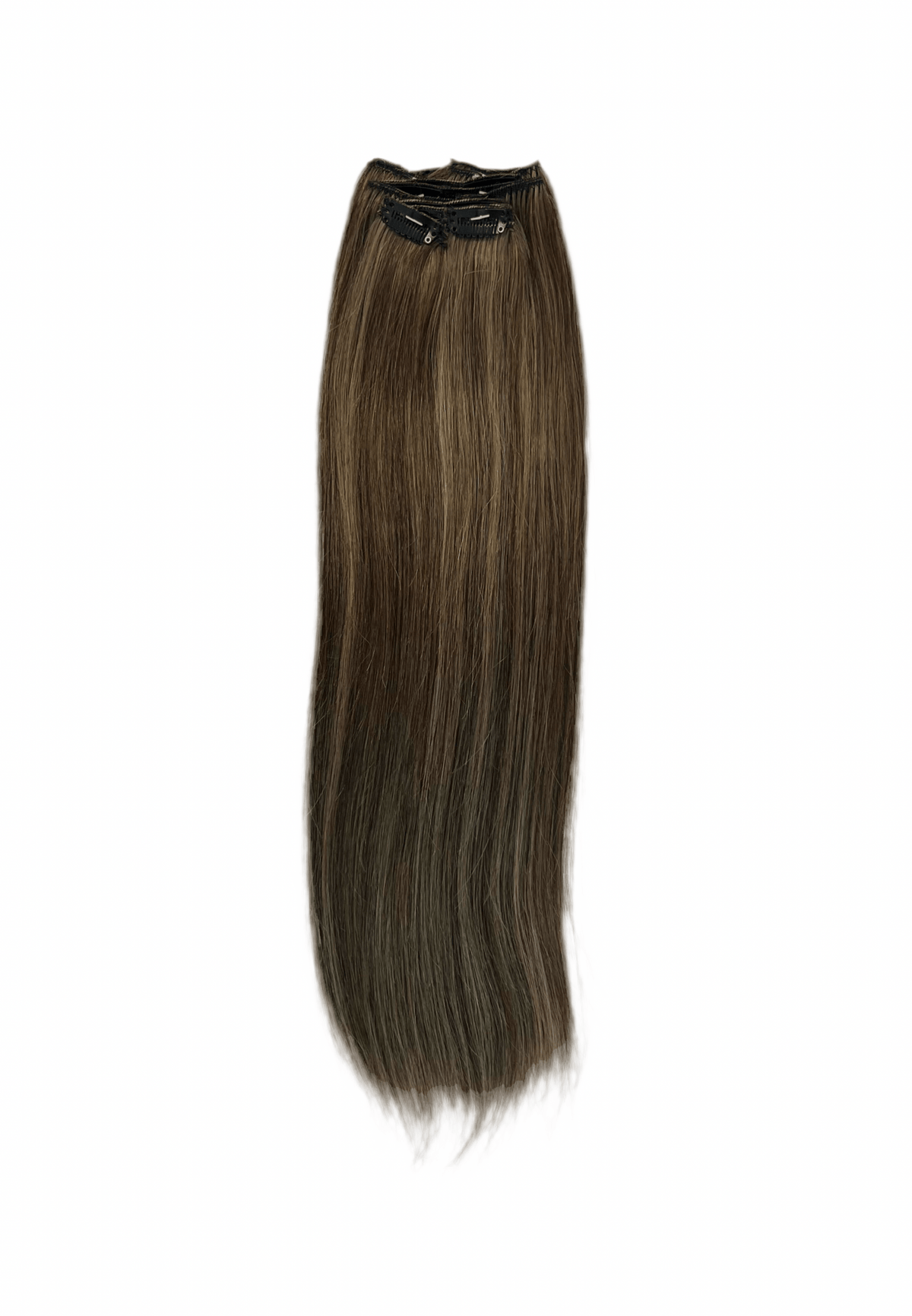 VIP ClipeX Clip-In Hair Extensions 100% Human Hair, Silky Straight 18 Inch (140g) Full Head Set