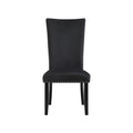 Black Velvet Dining Chair Set with Nailhead Trim - Set of 2