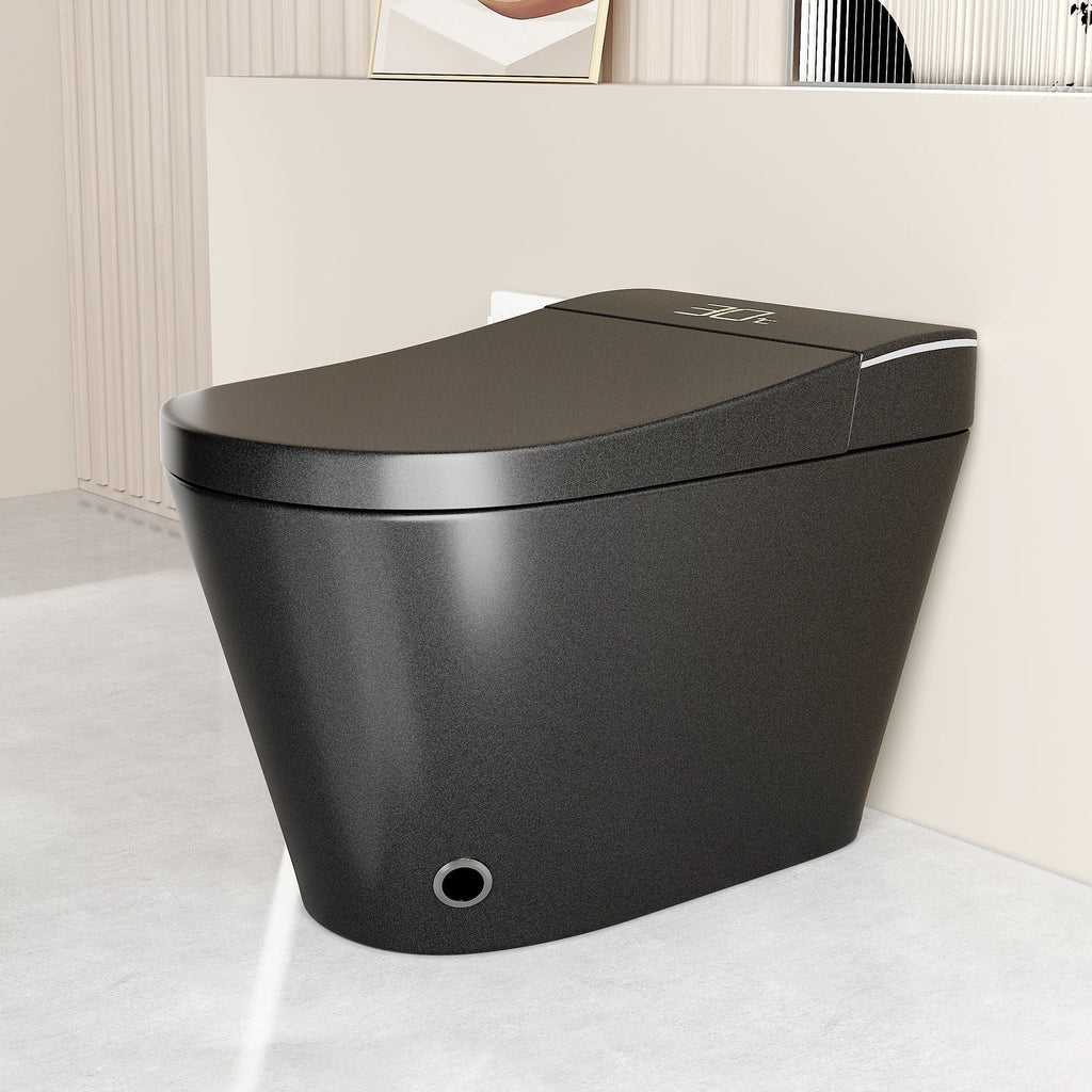 Smart Bidet Toilet with Heated Seat & Auto Open - White, Black, or Dark Gray