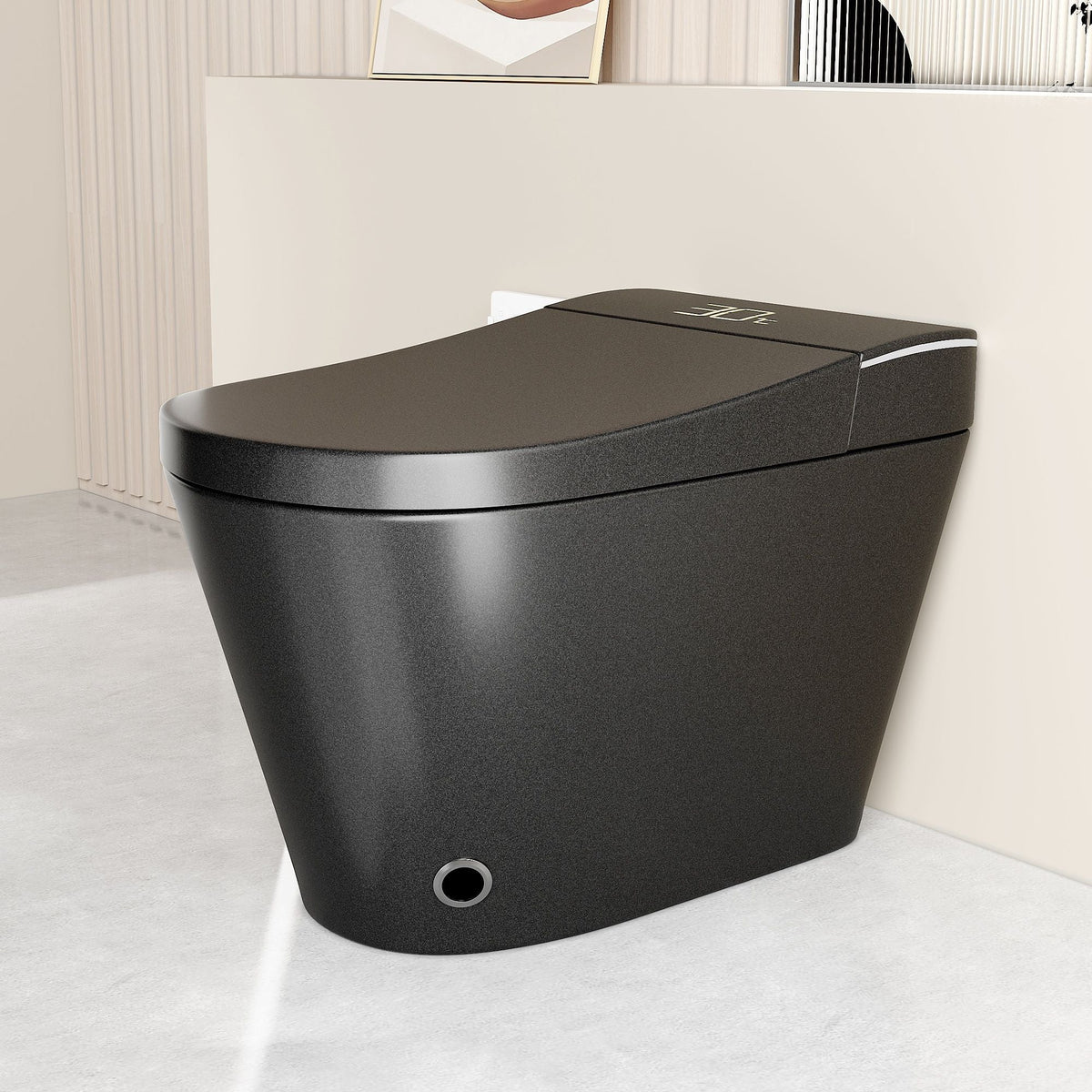Smart Bidet Toilet with Heated Seat & Auto Open - White, Black, or Dark Gray