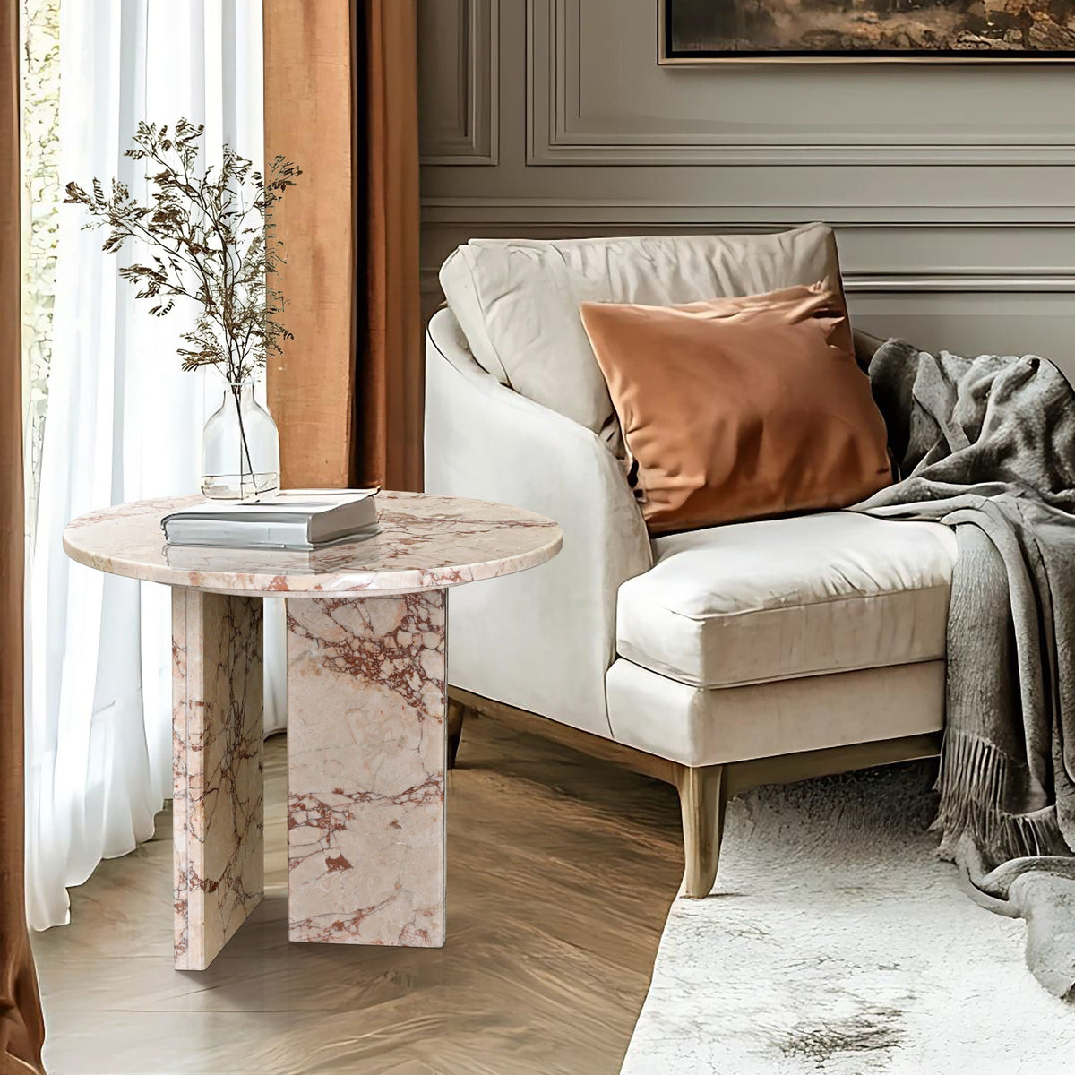 Luxury Coffee Table with Unique Veining - Natural Stone Design