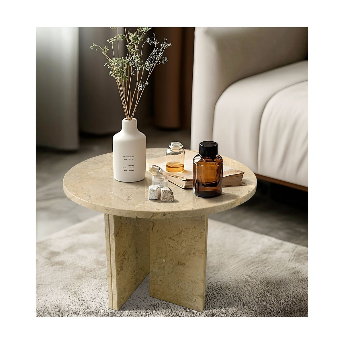 Luxury Coffee Table with Unique Veining - Natural Stone Design
