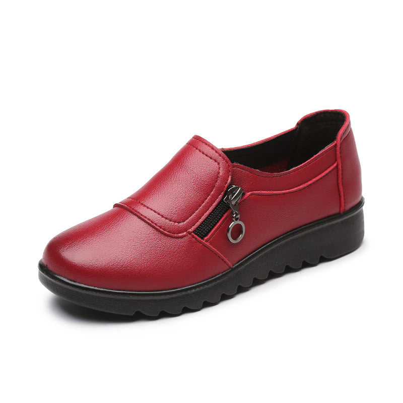 Spring and Autumn New Women's Leather Shoes Grandma Shoes Elderly Shoes