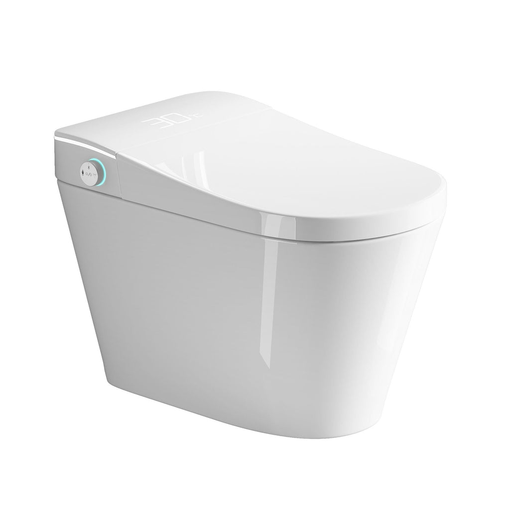 Smart Bidet Toilet with Heated Seat & Auto Open - White, Black, or Dark Gray