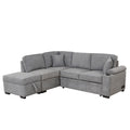 Sleeper Sofa Bed Sectional with Storage Ottoman - Gray, Beige, Green, Black