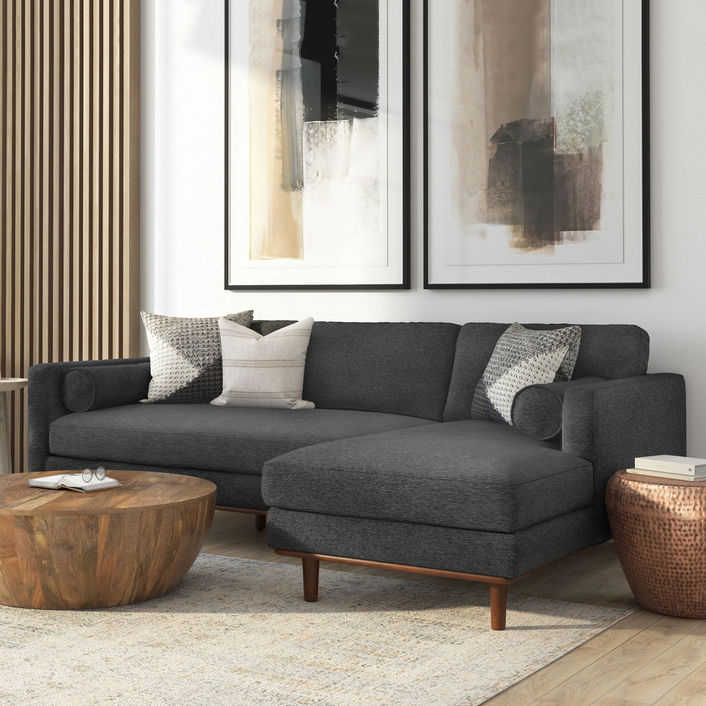 Morrison Upholstered Sectional Sofa with Feather-Filled Cushions – Multiple Colors