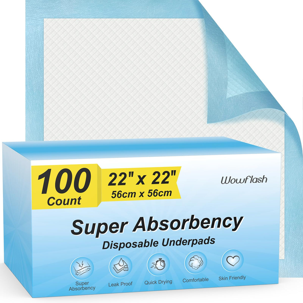 50 Count 30” x 36” Super Absorbency Disposable Underpads, Leakproof Quick Drying, Baby Puppy & Adults Bed Pads Disposable Adults, Dog Pee Pads Extra Large, XXL Incontinence Pads