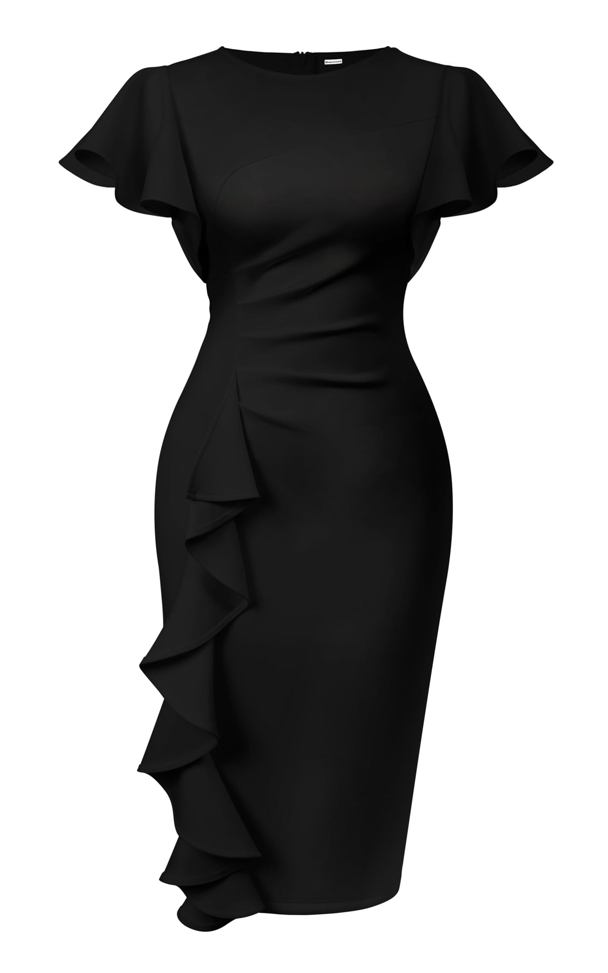 Cato Fashions Online - Women's Vintage Ruffle Sleeve Bodycon Midi Dress - Church Work Office Pencil Dress