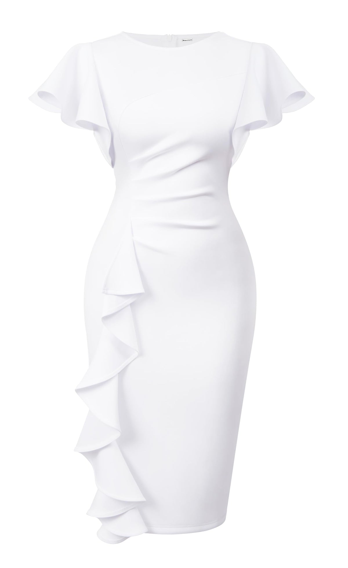 Cato Fashions Online - Women's Vintage Ruffle Sleeve Bodycon Midi Dress - Church Work Office Pencil Dress