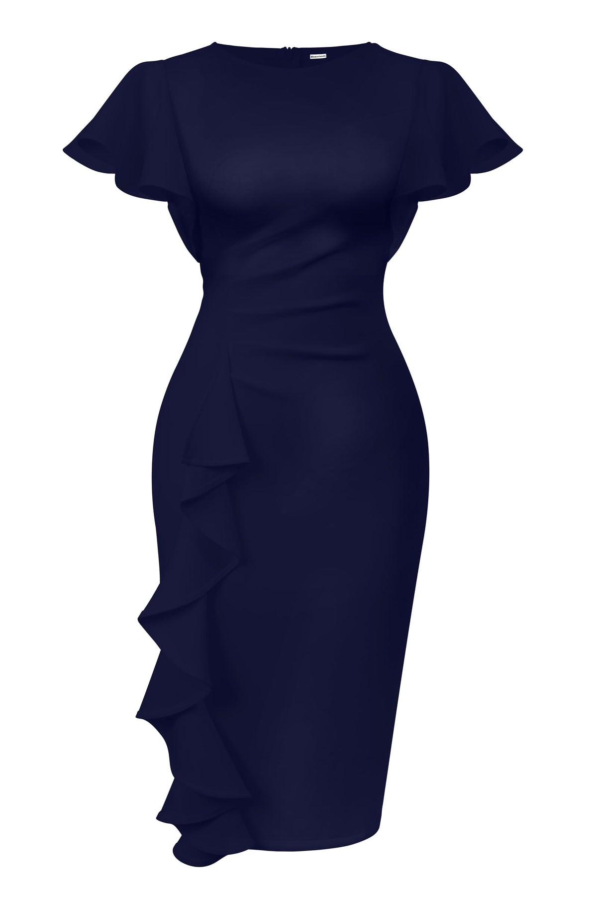 Cato Fashions Online - Women's Vintage Ruffle Sleeve Bodycon Midi Dress - Church Work Office Pencil Dress