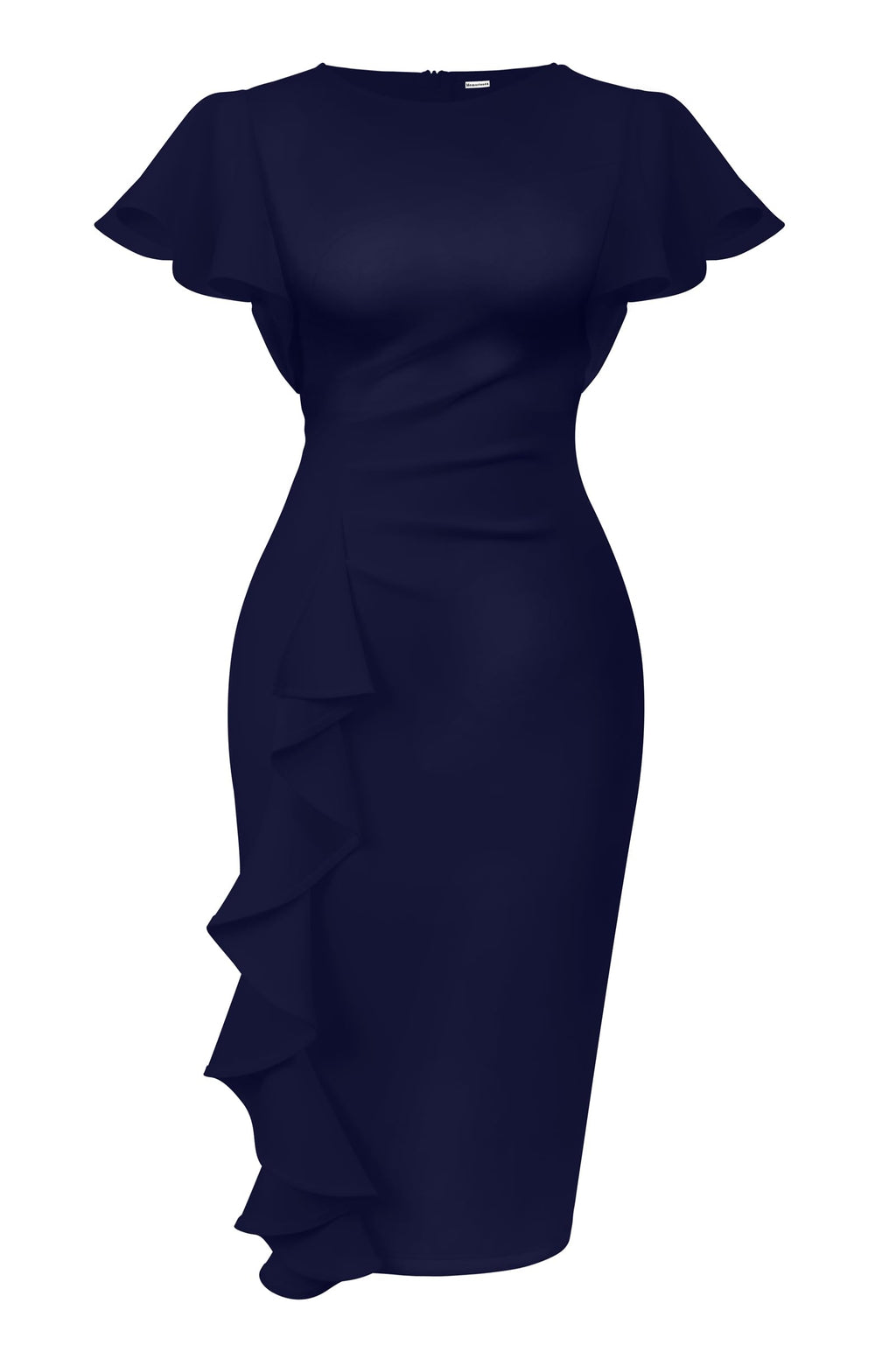 Cato Fashions Online - Women's Vintage Ruffle Sleeve Bodycon Midi Dress - Church Work Office Pencil Dress