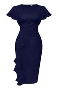 Cato Fashions Online - Women's Vintage Ruffle Sleeve Bodycon Midi Dress - Church Work Office Pencil Dress