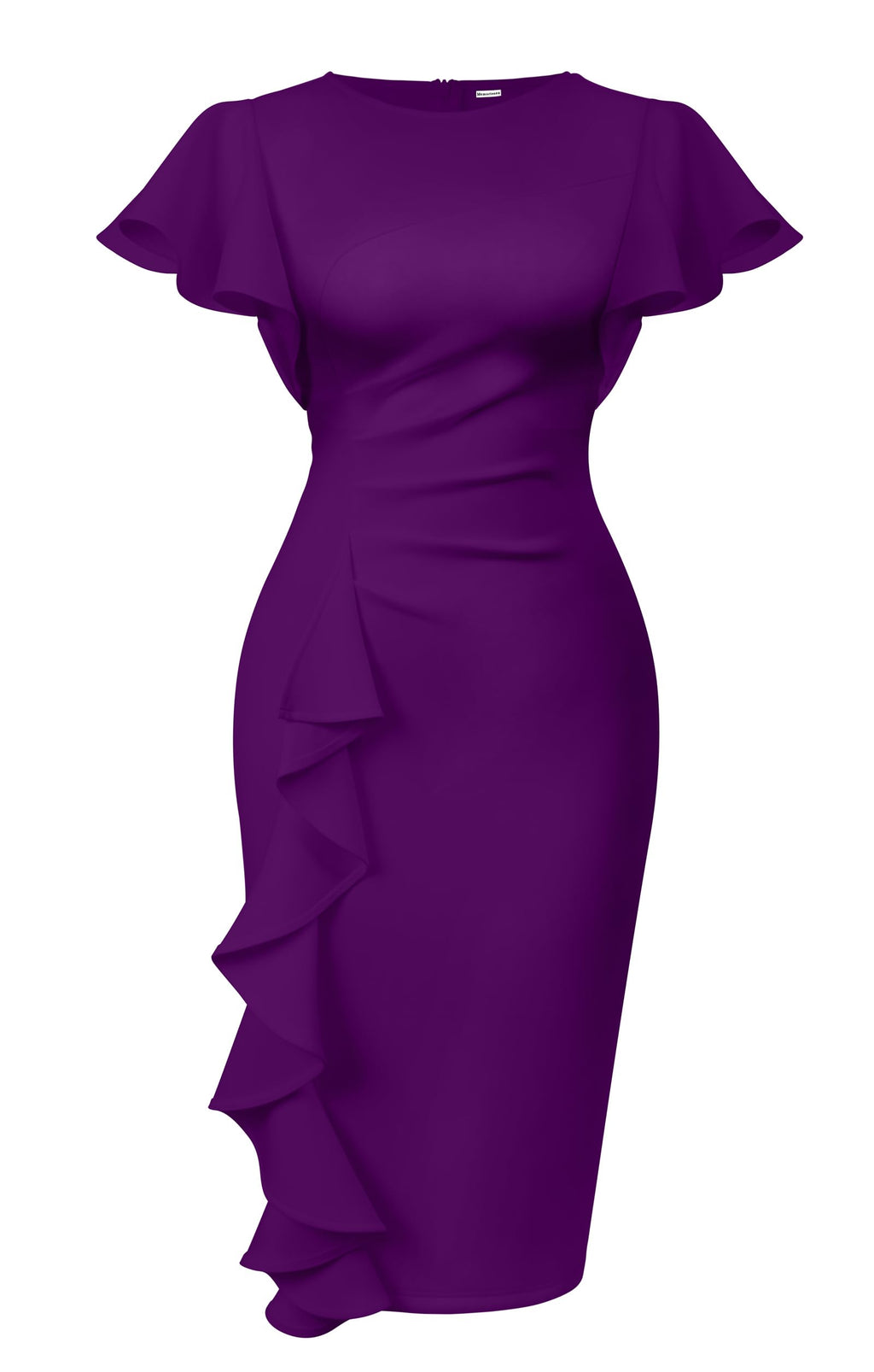 Cato Fashions Online - Women's Vintage Ruffle Sleeve Bodycon Midi Dress - Church Work Office Pencil Dress