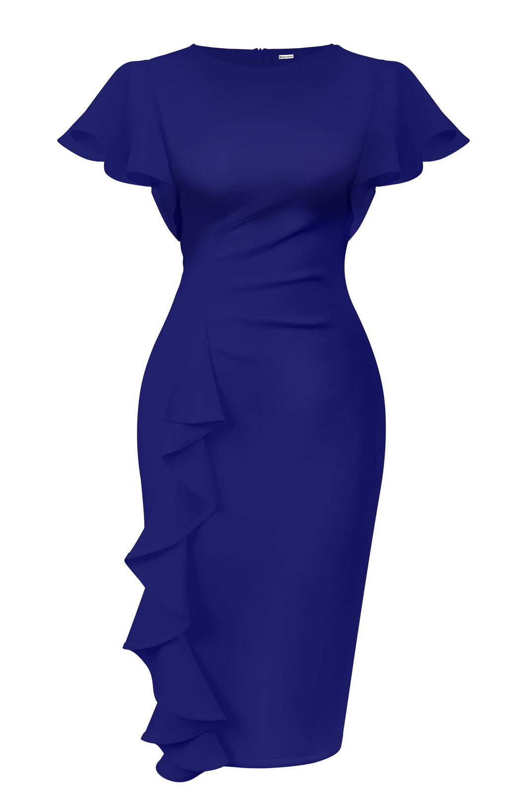 Cato Fashions Online - Women's Vintage Ruffle Sleeve Bodycon Midi Dress - Church Work Office Pencil Dress