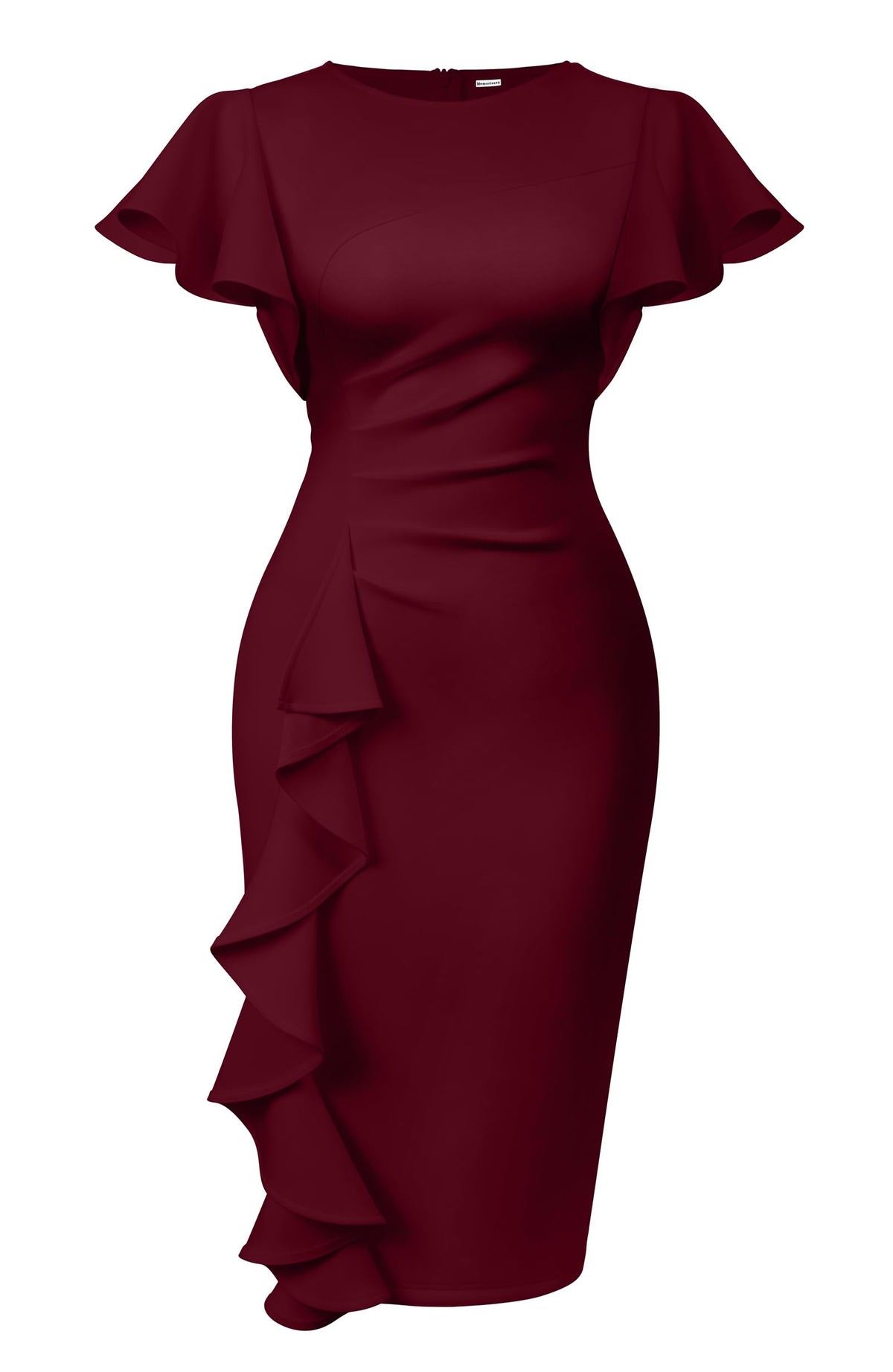 Cato Fashions Online - Women's Vintage Ruffle Sleeve Bodycon Midi Dress - Church Work Office Pencil Dress