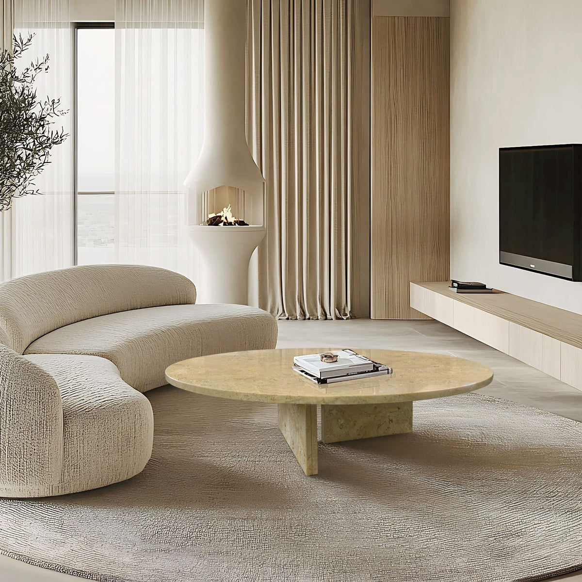 Luxury Coffee Table with Unique Veining - Natural Stone Design
