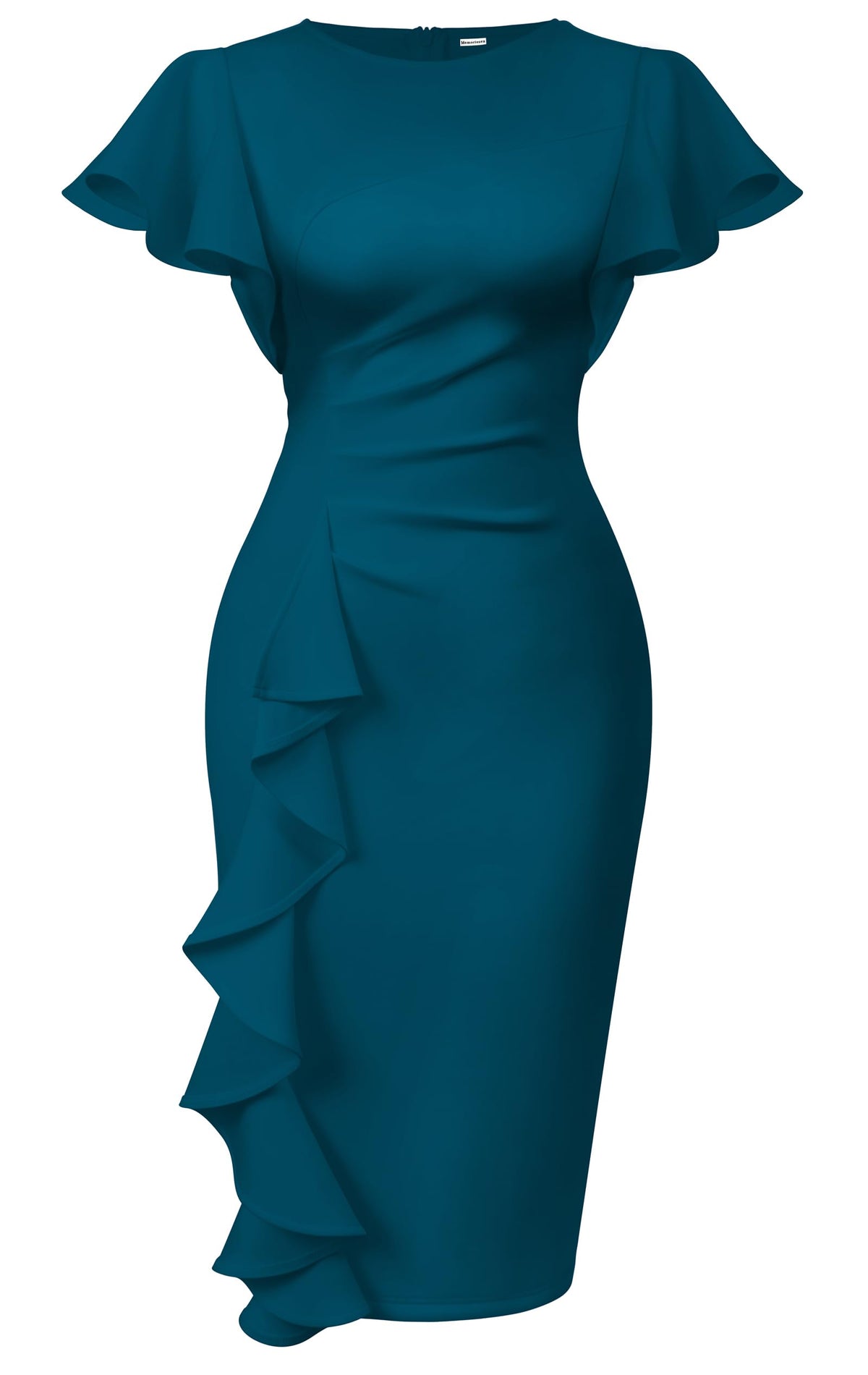 Cato Fashions Online - Women's Vintage Ruffle Sleeve Bodycon Midi Dress - Church Work Office Pencil Dress