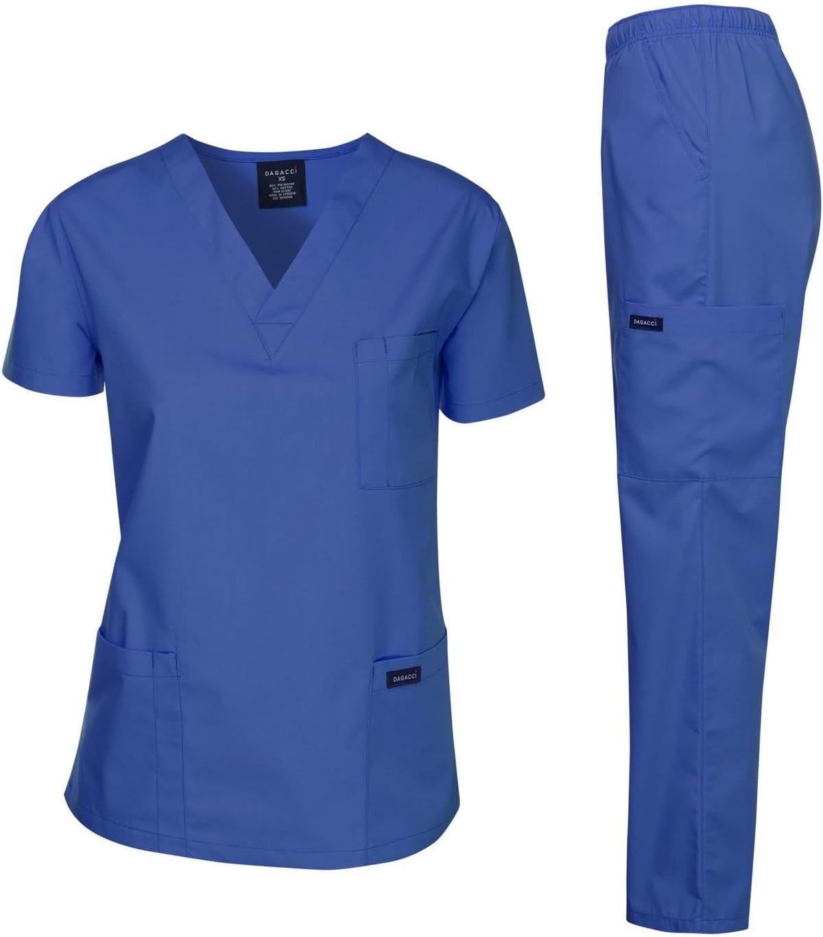 Medical Scrubs Set Unisex - V-Neck Top and Elastic Waist Pants Uniform for Healthcare Workers