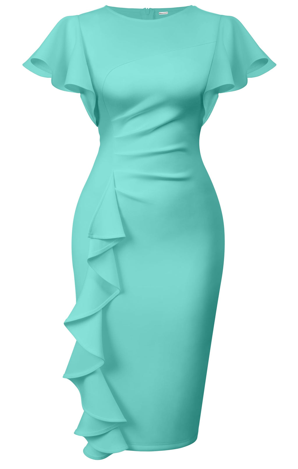 Cato Fashions Online - Women's Vintage Ruffle Sleeve Bodycon Midi Dress - Church Work Office Pencil Dress