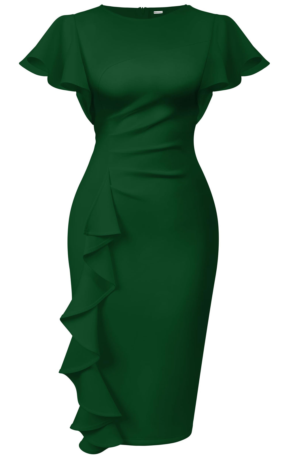 Cato Fashions Online - Women's Vintage Ruffle Sleeve Bodycon Midi Dress - Church Work Office Pencil Dress