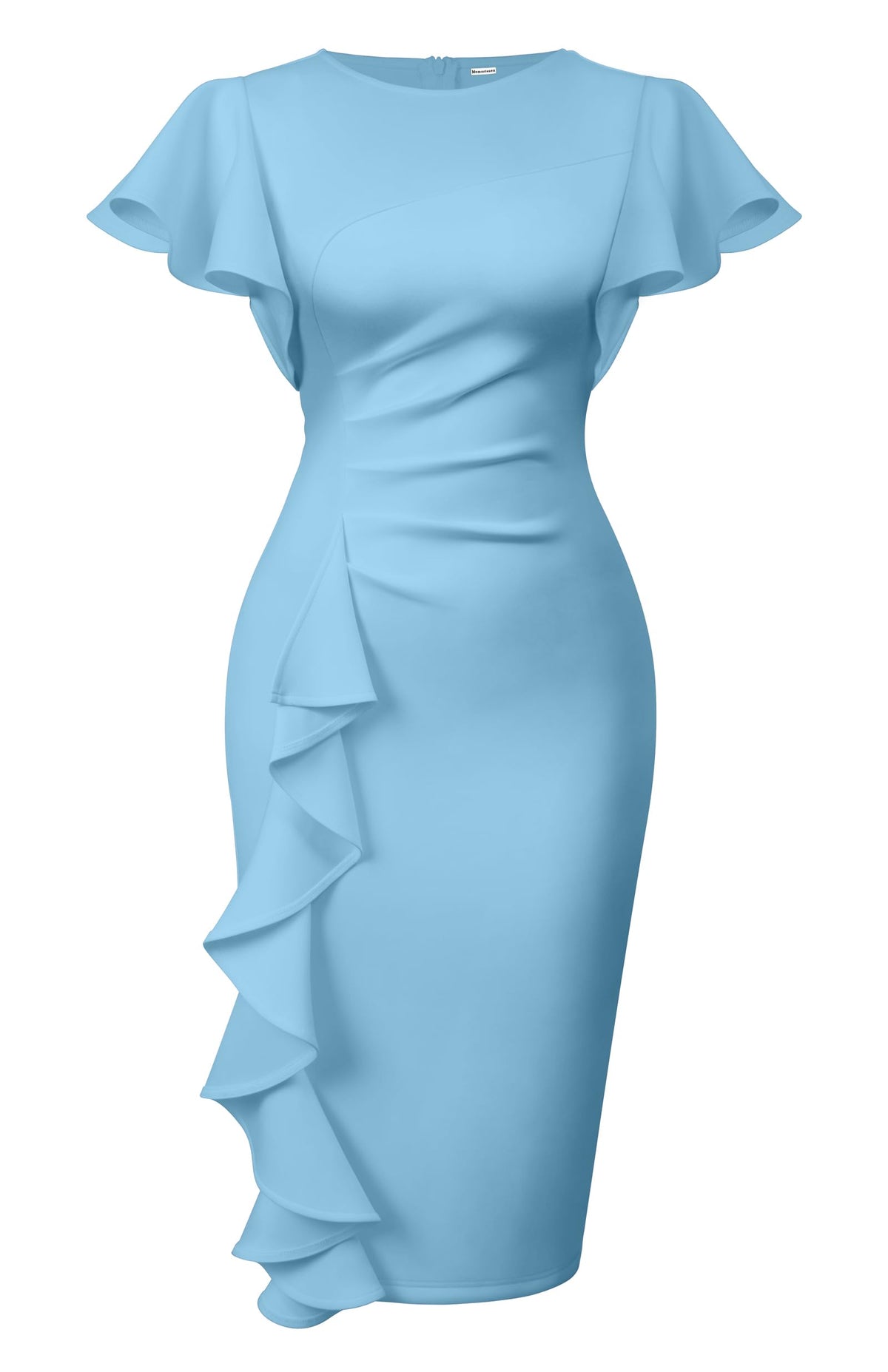 Cato Fashions Online - Women's Vintage Ruffle Sleeve Bodycon Midi Dress - Church Work Office Pencil Dress
