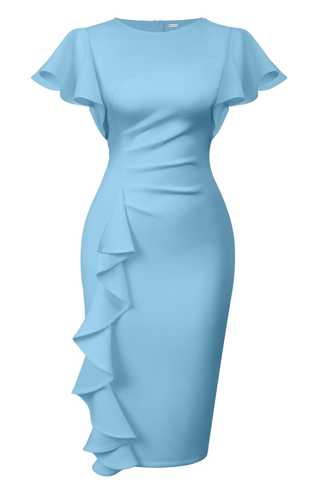 Cato Fashions Online - Women's Vintage Ruffle Sleeve Bodycon Midi Dress - Church Work Office Pencil Dress