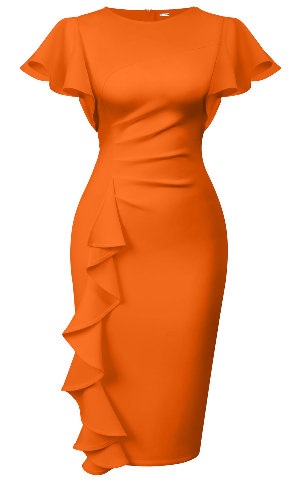Cato Fashions Online - Women's Vintage Ruffle Sleeve Bodycon Midi Dress - Church Work Office Pencil Dress